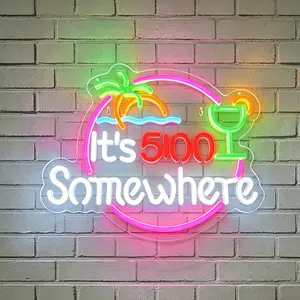 Tropical Acrylic Neon Light, Wall-Mounted Adjustable USB Lighting, Perfect for Bars, Beach Themes, Birthday Gifts, Halloween, Christmas