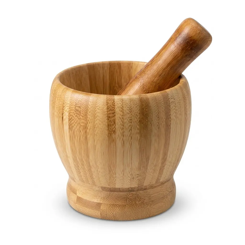 4 Inch Wooden Mortar and Pestle Set — Herb Grinding Tool for Ritual &amp; Kitchen