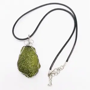 Genuine Czech Moldavite Pendant Necklace | Intuitively Selected, Sage-Cleansed & Blessed, 5–10g