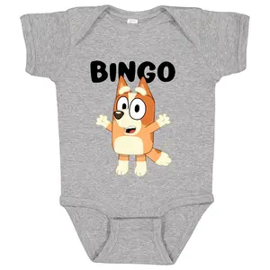 Bluey Bingo Design Baby & Toddler Baby Rib Bodysuit Soft, Comfortable Cotton, Snap Closure, CPSIA Compliant