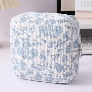 New Corduroy Sanitary Napkin Storage Bag Large Capacity Cute Feminine Hygiene Bag for Girls