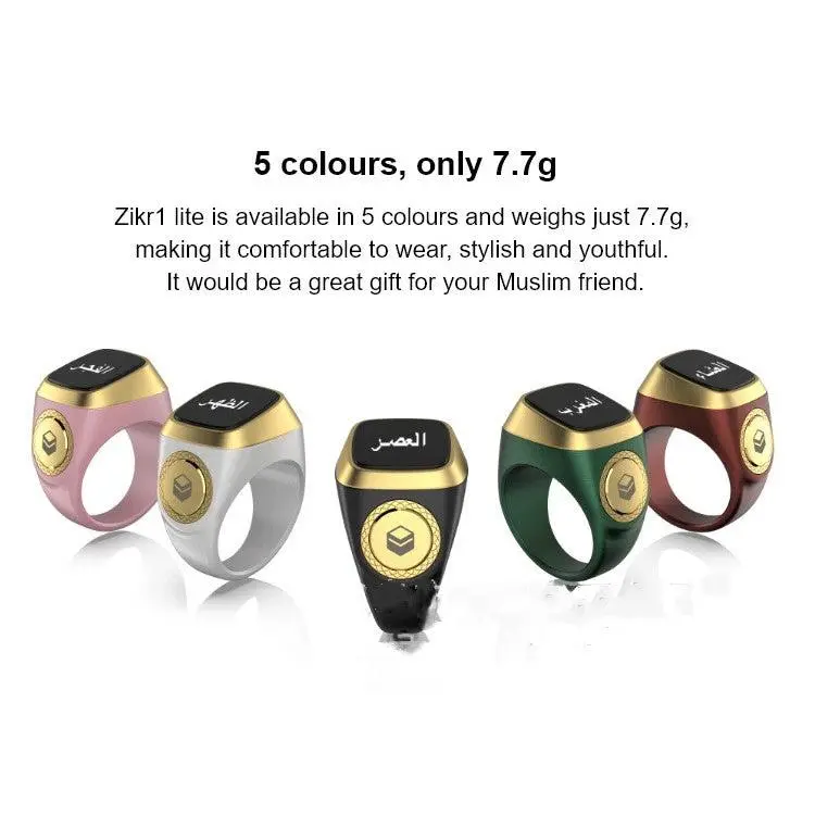 Modern Smart Tasbih Ring, 18mm Durable Plastic Digital Counter with OLED Display and Bluetooth 5.1, Portable for Daily Prayer & Ramadan, Digital Counting, Usb, Lightweight & Comfortable Design, Easy To Use, Usb Charger