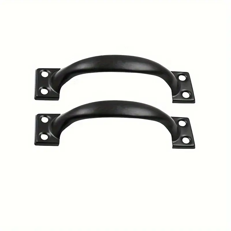 2pcs 5 In Retro Barn Black Iron Door Knobs, Old Fashioned Home Decor Door Handles, Durable Metal Kitchen Cabinet Pulls