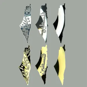 Acrylic Mirror Finish Map Of Palestine With Sticky Back