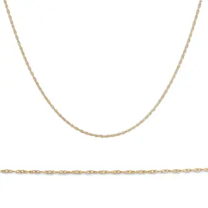 Solid 10k Yellow Gold 18" Dainty Chain With Spring Ring