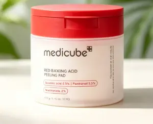 Medicube Official Red Succinic Acid Pads – 70 Count Gentle Exfoliating Toner with Panthenol for Sensitive, Acne-Prone Skin