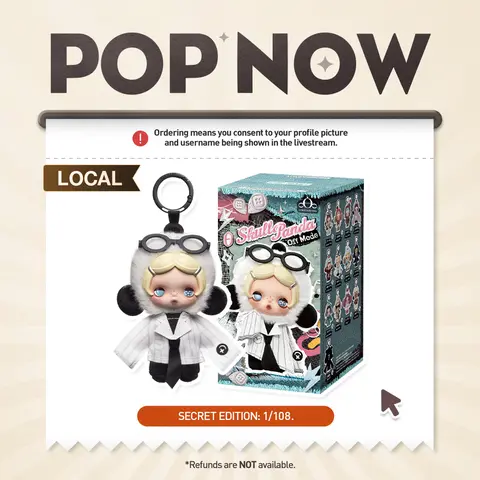 [POP NOW] POP MART θ SKULLPANDA Off Mode Series Plush Doll Pendant Blind Box, Bag Charm
