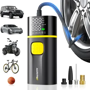 AUXITO Tire Inflator Cordless Portable Air Compressor, 150PSI Air Pump for Car Tires with Digital Pressure Gauge, 25000 mAH Rechargeable Battery, Emergency LED Light for Car Motorcycle Bike Ball