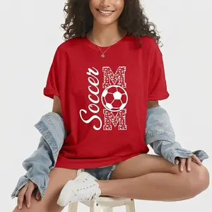 Red Floral Pattern Graphic Print Casual Mom Life T-Shirt Shirt TOP