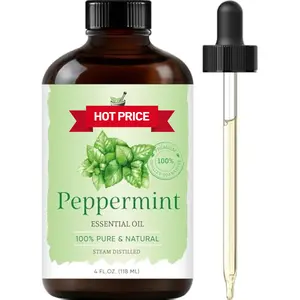 Peppermint Essential Oil – Huge 4 Fl Oz – 100% Pure and Natural – Premium Grade Essential Oil for Diffuser and Aromatherapy, Skin, Massage, Candle and Soap Making Fragrance, gift for her and him, couple gift, meaningful gift