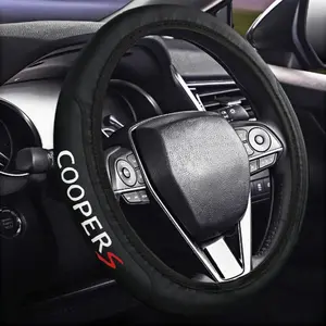 Leather Steering Wheel Cover Anti-Slip Steering Wheels Accessories Compatible with Mini Cooper Accessories