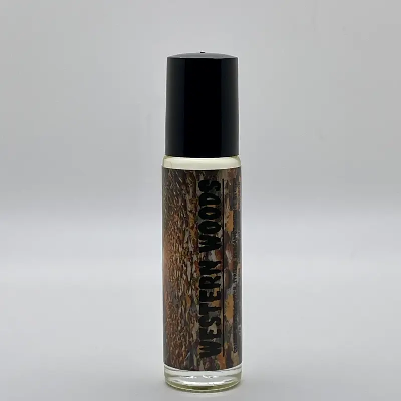 Wilson & Son Spoon Company Aromatic Roll-On Body Oil - 10 ml Almond Base, Warmth, Forest Scent, Decadent Woods Uplift, Sweet, Natural Vegan Long-Lasting Nontoxic Bath & Body Care Oil (10g, 18 Months Shelf Life)