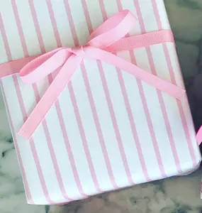 Wrapping Paper: Pink French Stripe {Gift Wrap, Birthday, Holiday, Christmas}
