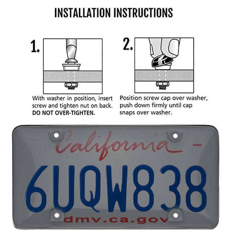 License Plate Frame, 2 Counts Car License Plate Protector with Screw Kit, Universal Car Exterior Accessories for American Standard Cars