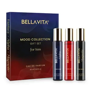 BellaVita Luxury's Mood Collection Gift Set (3x15ml) for Men | Pheromone Inspired Technology Long Lasting Fragrance | Includes Alpha, Fantasy & Magnetic Perfumes | Woody, Vanilla, Benzoin and Cedarwood