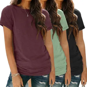 Womens 3 Pack T-Shirts Short Sleeve Summer Tops Fashion Basic Tees Comfy Casual Vacation Outfits Workout Clothes 2026