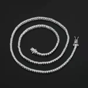 9068 Neon Glow Stone Link Necklace Hip Hop Party Essential  Iced Out Zircon Tennis Chain Unrivaled Brilliance Iconic Design Secure All-Day Wear summerwins
