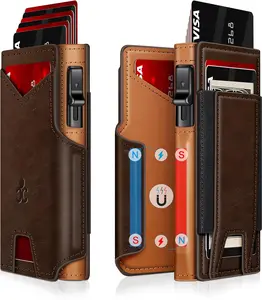 Wallet for Men Wallet with Slim Pop Up Card Holder 9-13 Cards, Bifold Minimalist  Wallet RFID Blocking Credit Card Holder with ID Window & Stretchable  Slot Compact Metal  Card Case