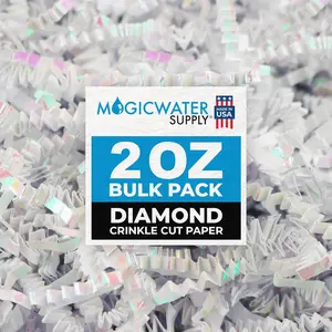2 oz Diamond White Crinkle Cut Paper Shred Filler Great for Gift Wrapping Basket Filling Birthdays Weddings Anniversaries