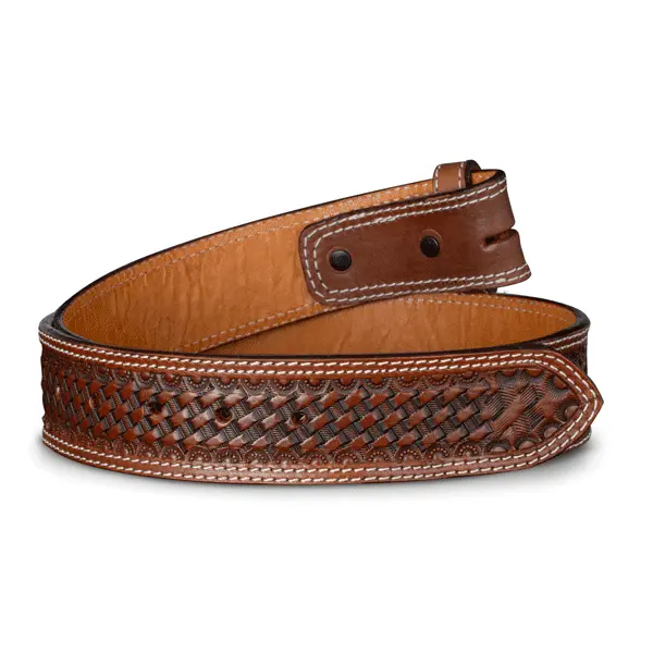 Basket Weave Western Leather Belt