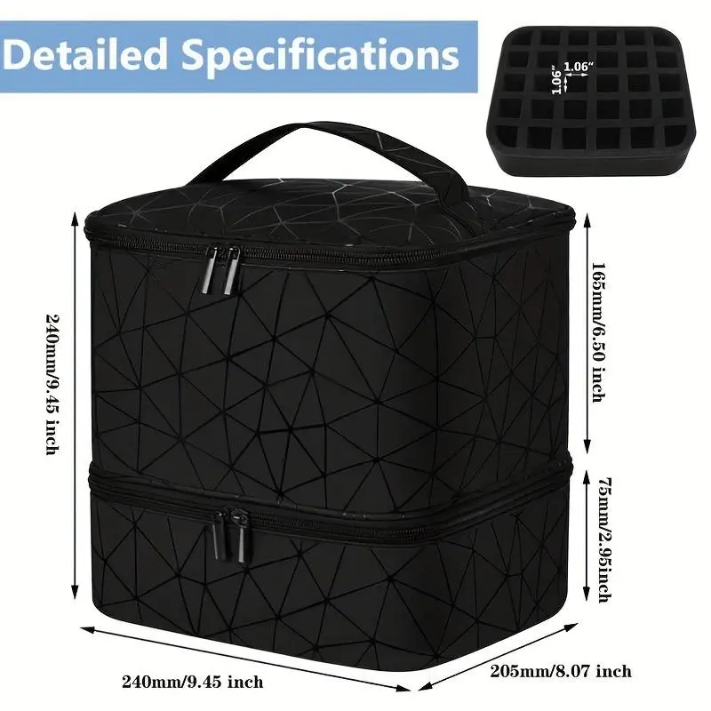 Double Layer Lipstick Organizer & Manicure Tool Storage Bag, Nail Polish Carrying Bag with Dividers, Essential Oil Storage Solution, Makeup Storage Bag, Travel Cosmetic Bag, Makeup Pouch, Cosmetic Travel Bags, Beauty Storage Pouch