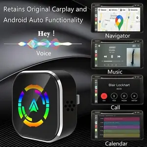 Wireless Carplay Adapter for iPhone Android Devices, Carplay Compatible, Fast Connection Zero Latency Hands-Free Calling Charging, Wireless Carplay Converter
