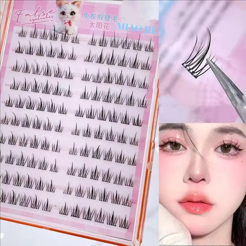 MJ 10 Rows of Large Capacity Glue-free False Eyelashes Single Cluster 10-12MM C-curled Natural Self-adhesive False Eyelashes 2026 New