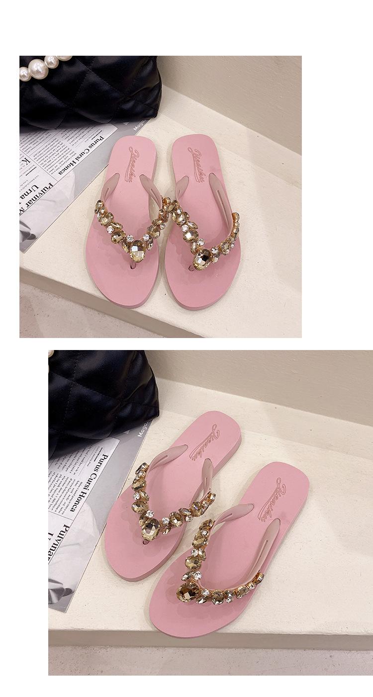 Women's Luxury-Inspired Rhinestone Flip Flops - 8 Trendy Shades for Women, Ideal for Beach & Poolside Style