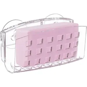 Sinkworks Kitchen Sink Suction Holder for Sponges, Scrubbers, Soap - Clear Large