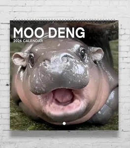 Moo Deng 2026 Calendar  Pygmy Hippo  Cute Animal  Baby Hippo  Funny Animal Gift  Animal Lover  Moo Deng Hippo  Animal Calendar