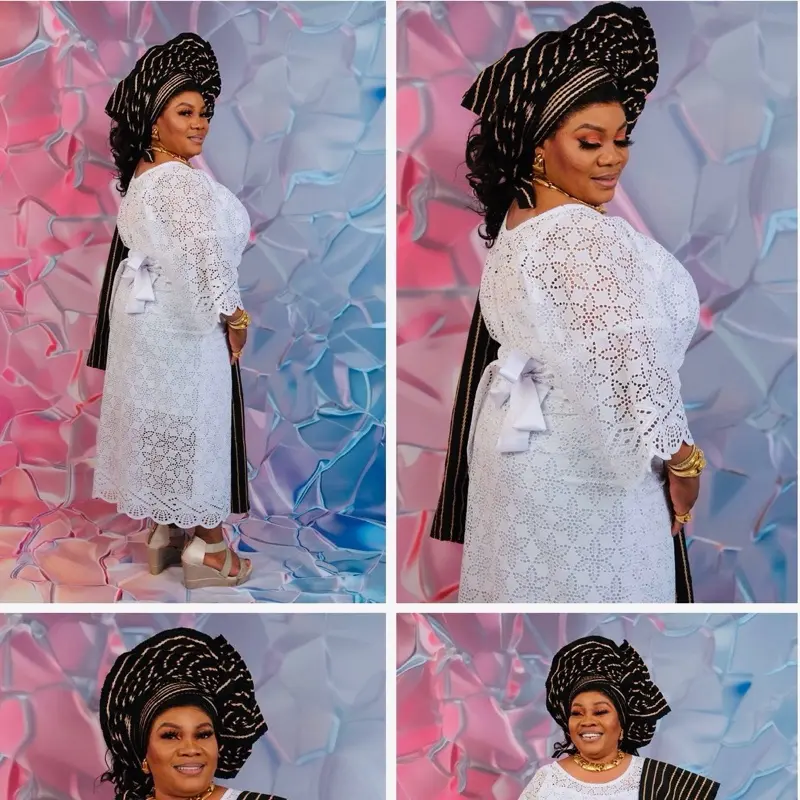 African Customized 2 Piece Lace Set Iro & Buba Traditional Wear for Women Versatile for Cultural Events & Daily Use - Casual