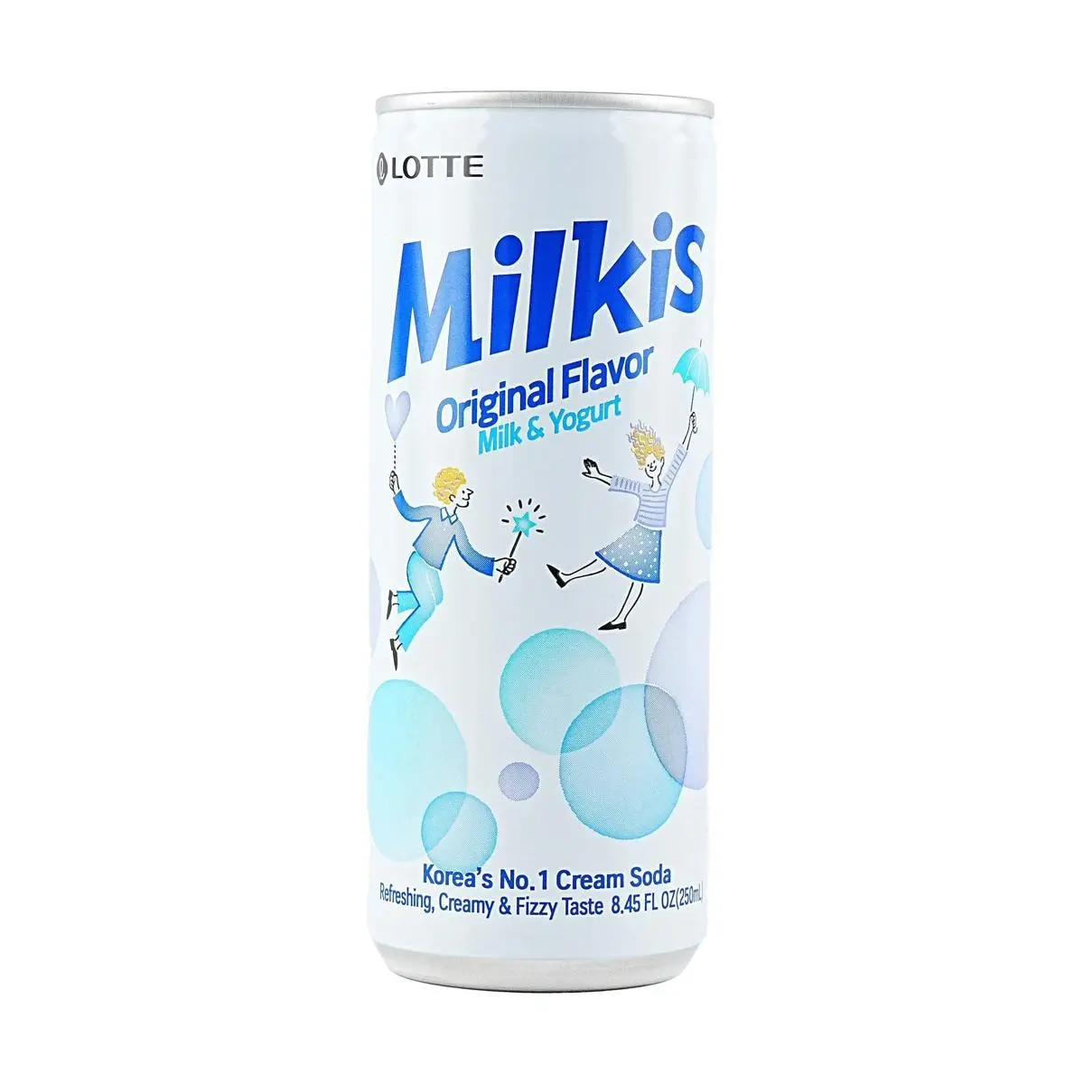 LOTTE Milkis Original Flavor - 0 Fat Carbonated Milk Drink, 250ml Can (Korean Soda Water, Refreshing Beverage) LOTTE Milkis Original Flavor - 0 Fat Carbonated Milk Drink, 250ml Can (Korean Soda Water, Refreshing Beverage)