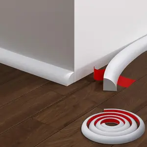 Flexible Quarter Round Molding, 158 Inch Peel and Stick Rubber Quarter Round Trim Molding with Self Adhesive,  Bendable Molding Trim for Wall Edge Corner ,Staircase Cabinet Edge ,White