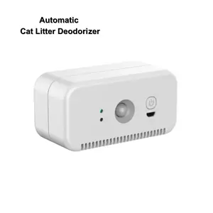 Automatic Cat Litter Deodorizer, Rechargeable Odor Eliminator for All Litter Boxes, Dust-Free & Fragrance-Free Pet Odor Purifier, Smart Air Cleaner for Bathroom & Wardrobe, Multi-Functional Small Area Deodorizer