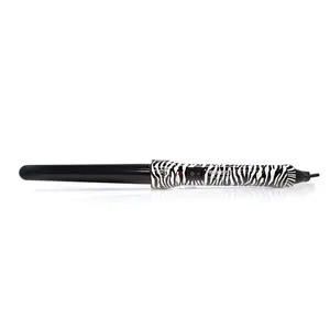 212 MAIN Proliss The Twister 25mm Ceramic Clipless Heat Curling Wand, Frizz-Free Root-to-Tip Curls, White Zebra Design