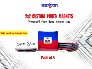 Custom Magnet Photo Fridge 2x2 Square  - pack 6