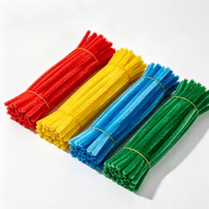 100 Pieces Durable Pink Pipe Cleaners, Multipurpose Chenille Stems for DIY Flower Making, Kids Crafts, School Projects and Handmade Gifts