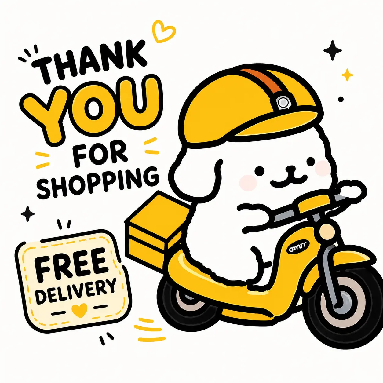 Thank you for shopping. Free delivery service—no purchase required.