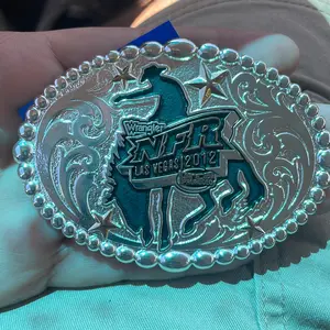 Nfr 2012 finals belt buckle solid brass silver plated