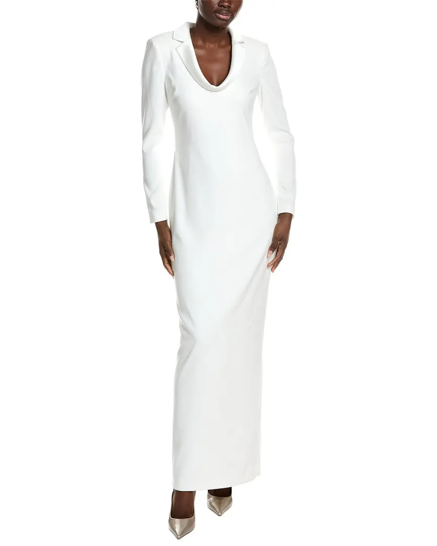 Badgley Mischka Tuxedo Scoop Neck Gown
