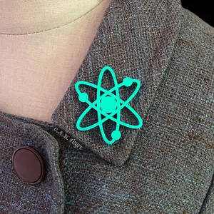 Atomic Atom Pin - 35 Color Options - Laser Cut Acrylic Atomic Symbol Brooch