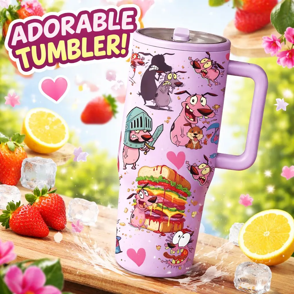 1pc Courage the Cowardly Dog 40oz Stainless Steel Insulated