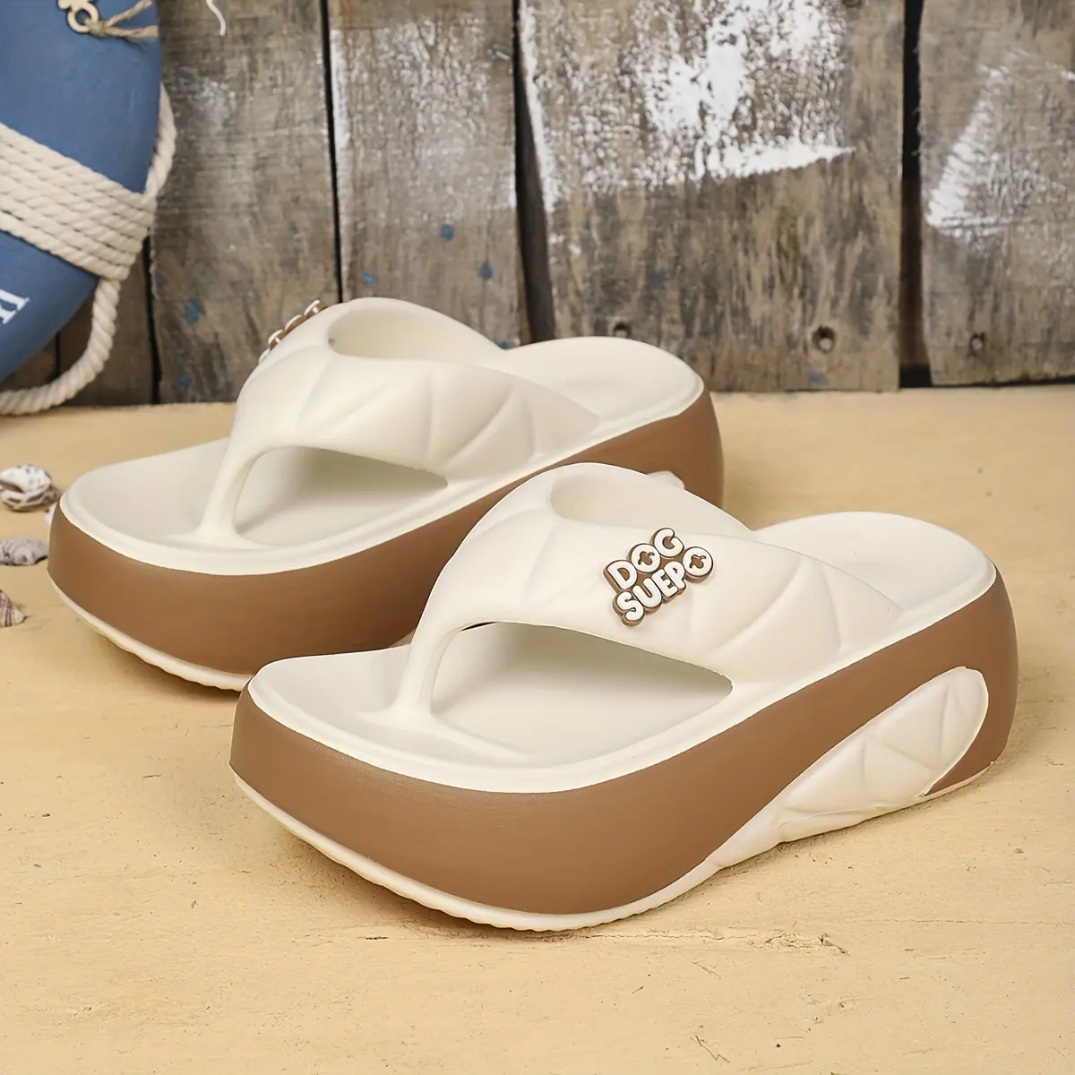 Women's Platform Flip Flops, Stylish EVA Thick Sole Sandals for Summer, Comfortable Casual Outdoor Beach Wear, Sandals Women, Platform Sandals