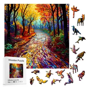 501 Colorful Woodland Animals Boxed Wooden Handmade Puzzle, High-Difficulty Challenge Toy, Perfect Gift for Family & Friends Gatherings, Jigsaw Puzzles, Montessori Puzzles Gift