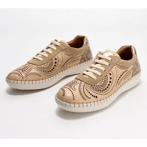 Spring Step Leather Perforated Sneakers - Jumilla