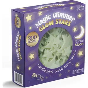 Deluxe Glow Stars; Glow in The Dark Stars for Ceiling, Ceiling Stars, Glowing Stars for Ceiling Include Bonus Moon (200 Count)