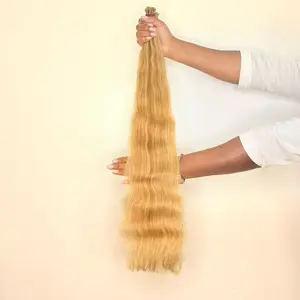 100 Grams 28 Inches Itip Hair Highlight Ondulated 100% Human Raw Hair for Microrings
