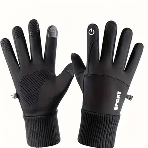 2 Pairs Random Color Winter Waterproof Gloves with Touchscreen Fingers for Men Women，Windproof Liner Thermal for Running Cycling Driving Hiking