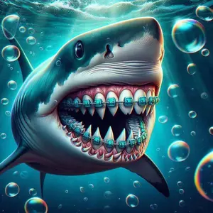 5D DIY Full Drill Round Diamond Painting Kit - Shark, Tooth, Bubble Mosaic, Canvas - DIY Home Decoration, Wall Art, Perfect for Halloween and Christmas, Independence Day, Birthdays, and Anniversary Gifts.