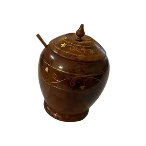 Sugar pot sugar container  sugar dispenser wooden decorative sugar container elegant wooden sugar container Bottles Kitchen